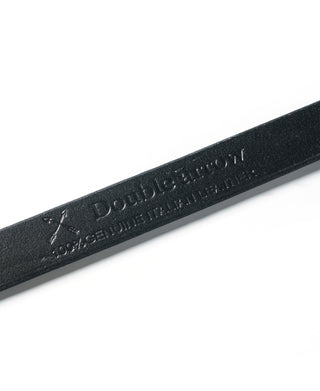 Silver-Plated Brass Buckle Full-Grain Cowhide Belt - Black