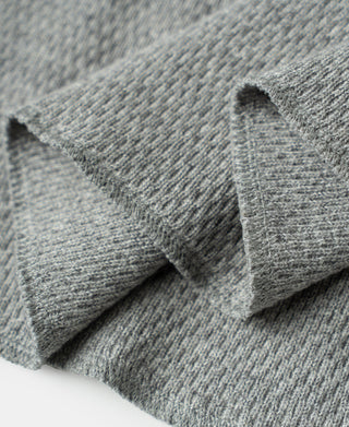 Heavyweight Raschel Knitting Waffle Thermal Shirt - Gray