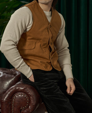 1930s Canvas Game Pockets Vest - Ginger