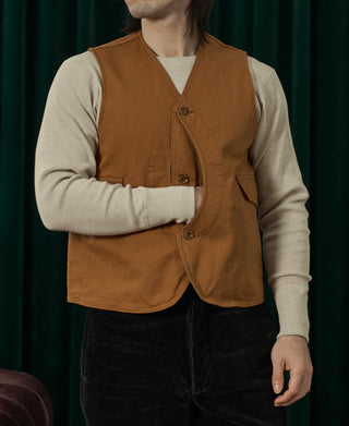 1930s Canvas Game Pockets Vest - Ginger