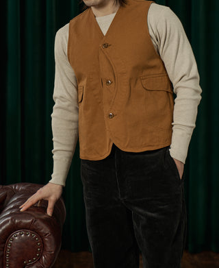 1930s Canvas Game Pockets Vest - Ginger