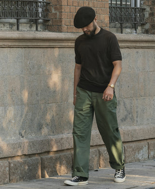 Waffle Knit Pocket T-Shirt - Black