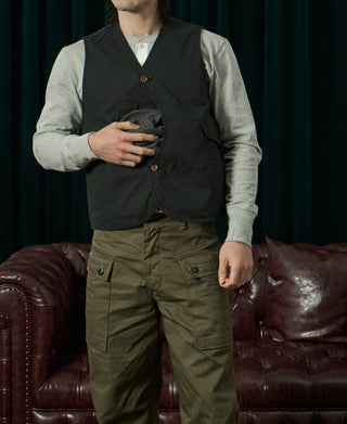 1930s Canvas Game Pockets Vest - Dark Green