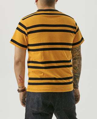 9.8 oz IVY Style Striped T-Shirt - Yellow/Black