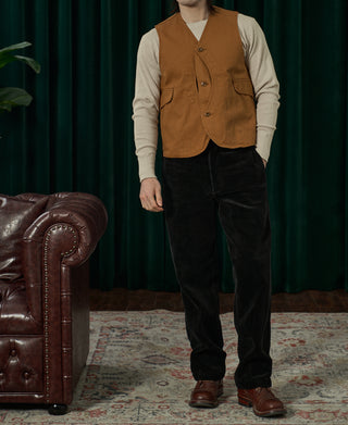 1930s Canvas Game Pockets Vest - Ginger