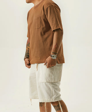 9.8 oz Cotton Classic Pocket T-Shirt - Light Brown　