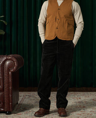 1920s Heavy-Duty Corduroy Work Pants - Black