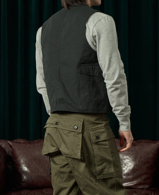 1930s Canvas Game Pockets Vest - Dark Green