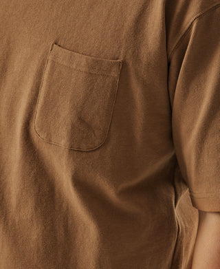 9.8 oz Cotton Classic Pocket T-Shirt - Light Brown　