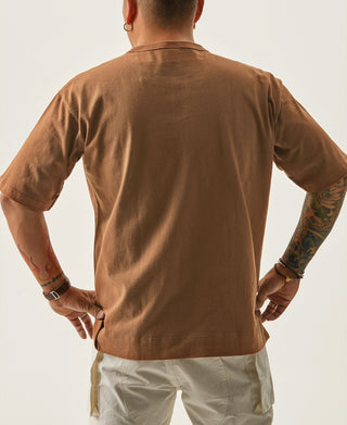 9.8 oz Cotton Classic Pocket T-Shirt - Light Brown　