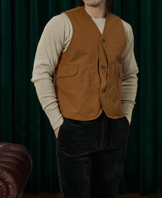 1930s Canvas Game Pockets Vest - Ginger
