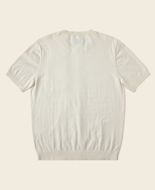 back view of 1950s Jersey Knit Short Sleeve Pocket T-Shirt in Apricot
