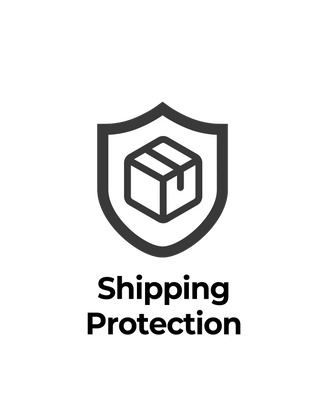 Shipping protection shield icon with open box