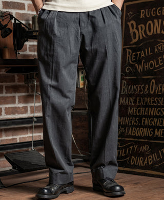 1930s IVY Style Double Pleated Chino Trousers