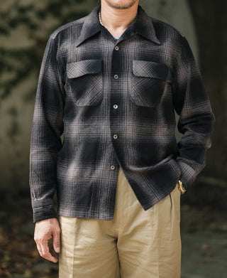 Ombre check sports shirt with button front and two chest flap pockets