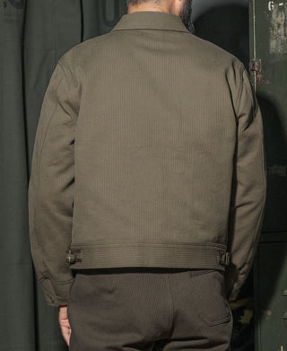 1940s Pique Stripe Cotton Cossack Jacket - Light Coffee