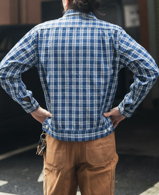 1940s Camp-Collar Palaka Plaid Shirt Jacket