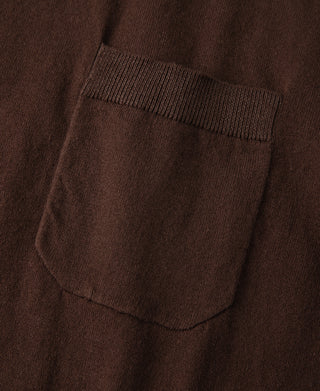 pocket detail of 1950s Jersey Knit Short Sleeve Pocket T-Shirt in Coffee