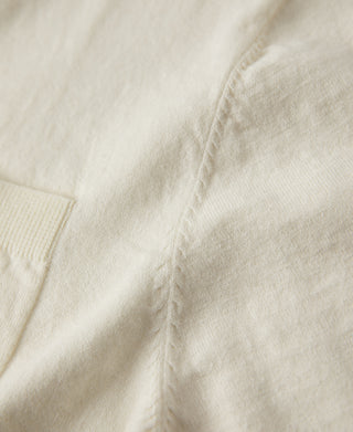 seam detail of 1950s Jersey Knit Short Sleeve Pocket T-Shirt in Apricot