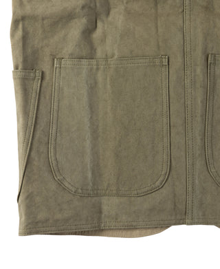 1930s Heavyweight Canvas Game Pocket Hunting Vest - Olive