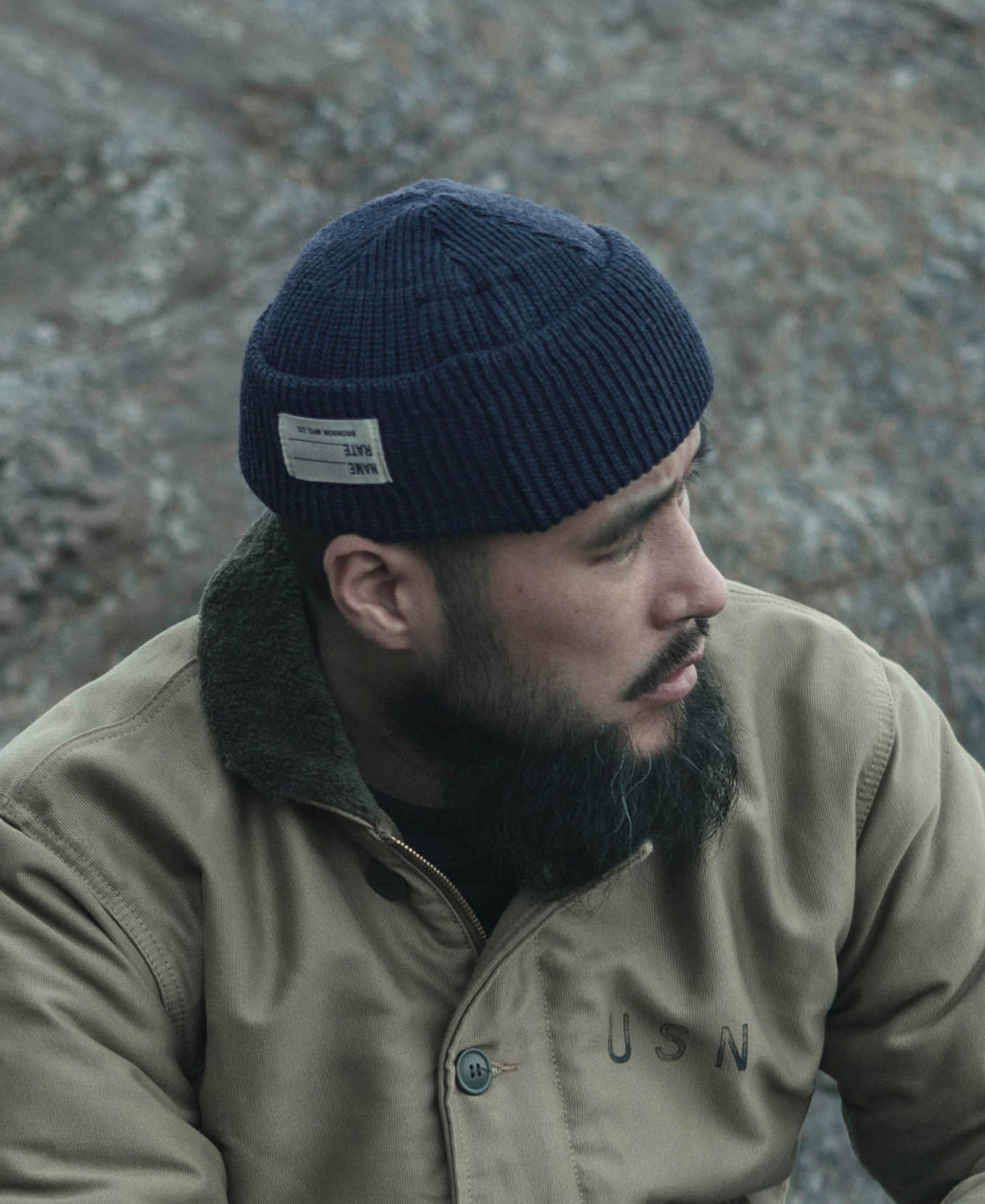 WWII US Navy Watch Cap Navy USN Cold Hat Bronson Bronson Mfg. Co.