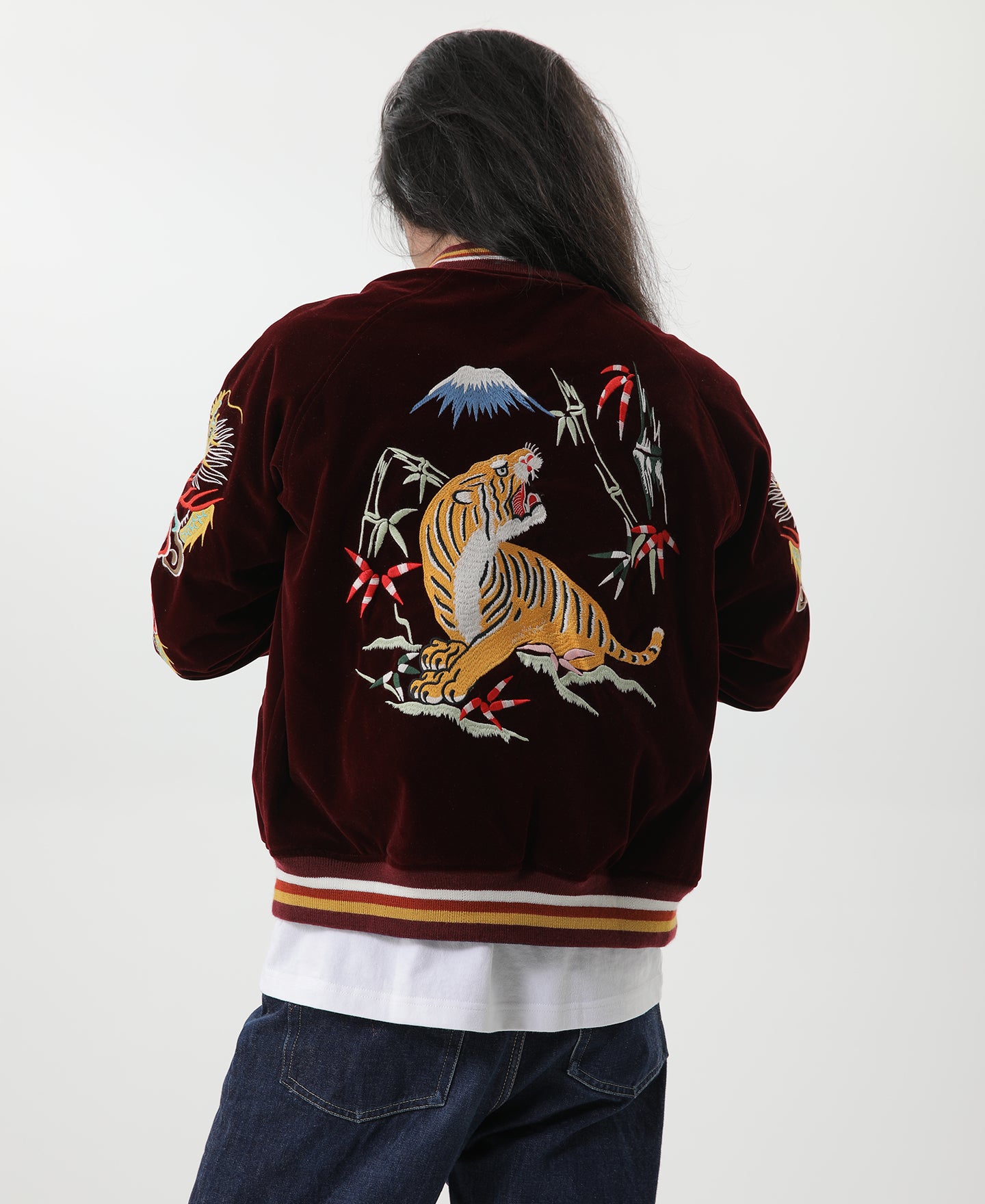 1950s Reversible Embroidery Acetate Souvenir Jacket - Dragon Tiger 