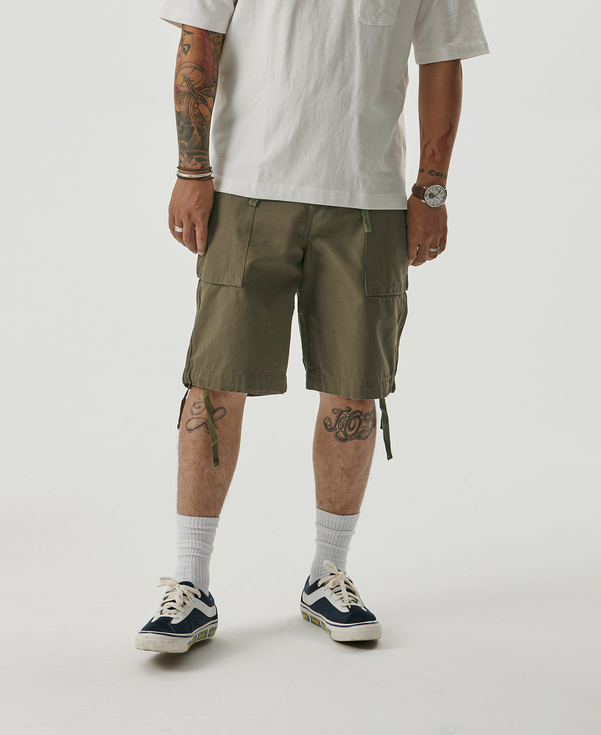 8.5 oz Cotton Ripstop Cargo Shorts - Olive