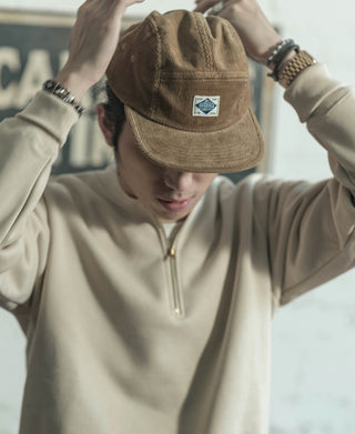 12.5 oz Corduroy 5 Panel Cap - Khaki