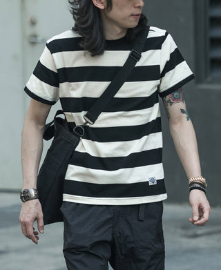 Heavyweight Cotton Wide Striped T-Shirt - Black/White