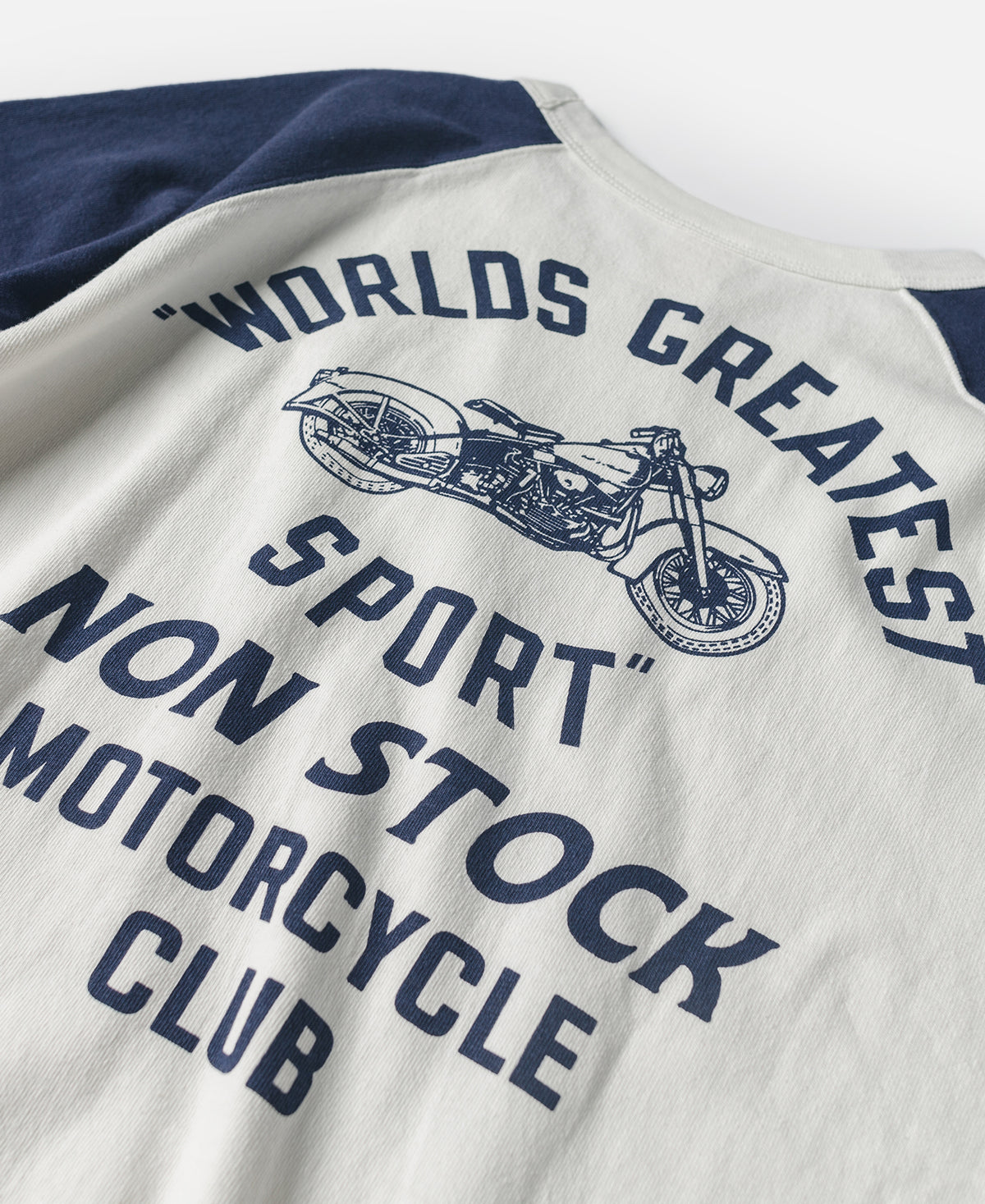 Two-Tone Rider Printed Raglan Sleeve T-Shirt - Blue/White