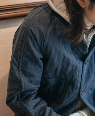 Cotton and Linen-Blend Quilted Padded Chore Jacket