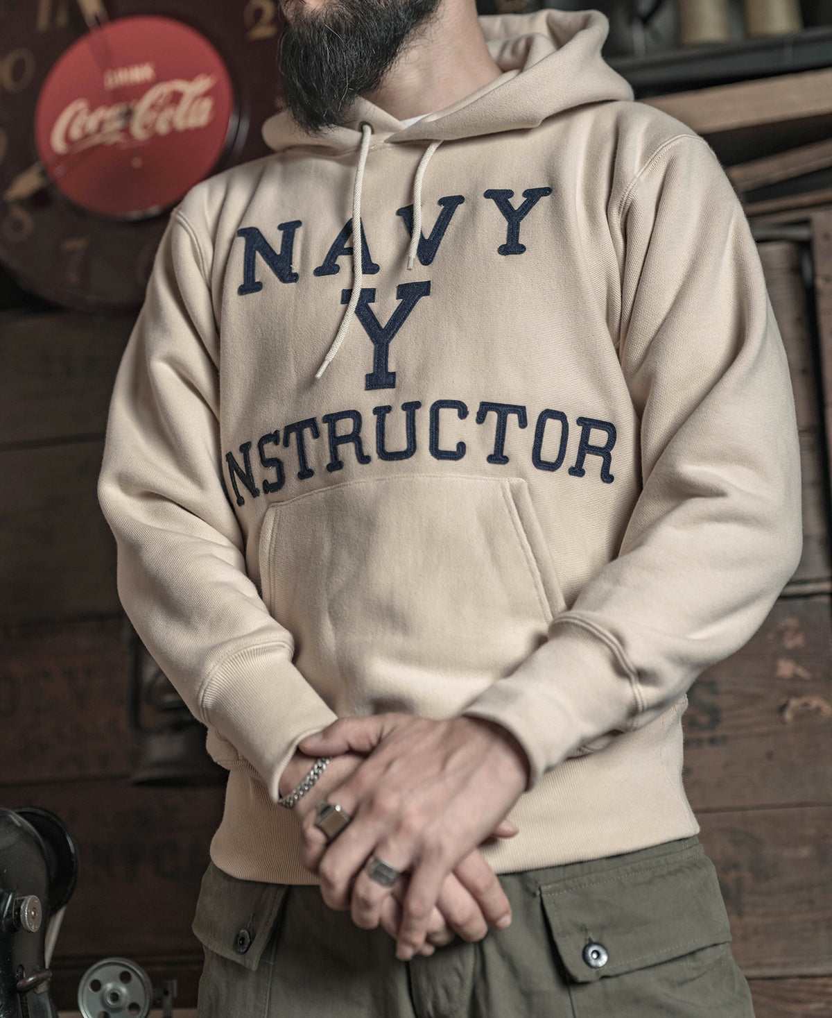 21 oz Navy Yard Instructor Reverse Weave Hoodie - Apricot
