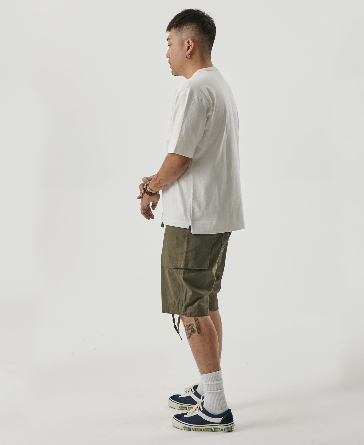 8.5 oz Cotton Ripstop Cargo Loose Shorts - Olive | Bronson