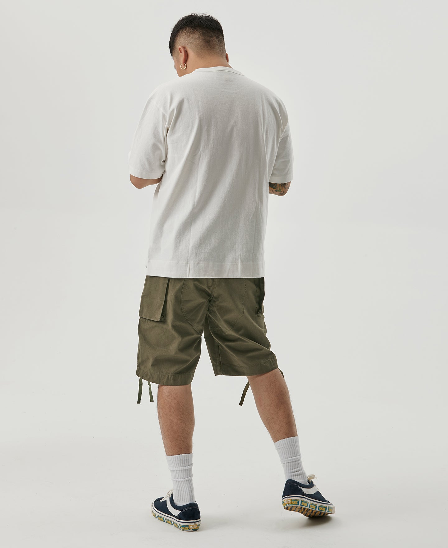 8.5 oz Cotton Ripstop Cargo Loose Shorts - Olive | Bronson