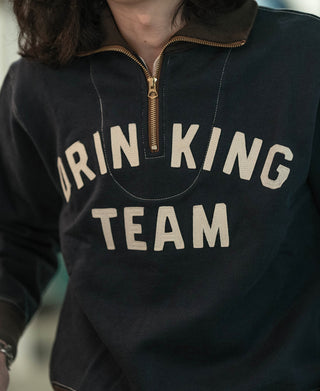 1920s Drinking Team Motorcycle Racing Sweatshirt - Navy