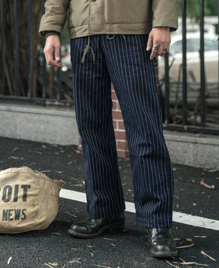 Lot 952 HBT Striped Mechanic Pants - Navy