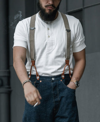 Vintage Short Sleeve Henley T-Shirt - White