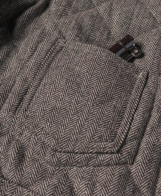 Herringbone Wool and Polyester-Blend Quilted Padded Chore Jacket