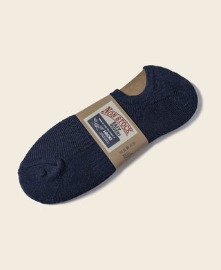 Colored Cotton No Show Socks - Navy