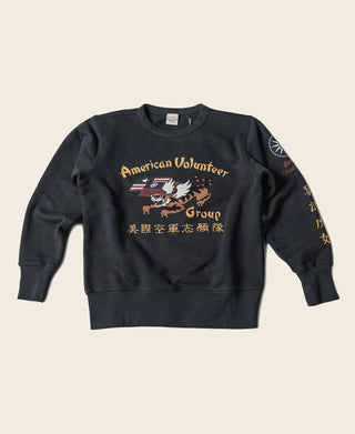 Flying Tigers Military Print Sweatshirt - Black