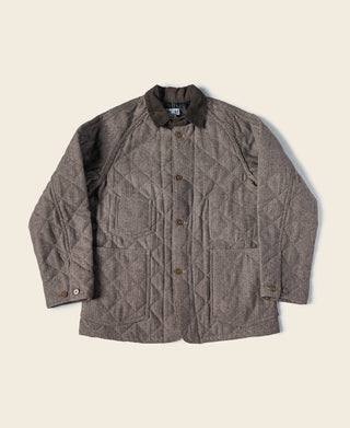 Herringbone Wool and Polyester-Blend Quilted Padded Chore Jacket