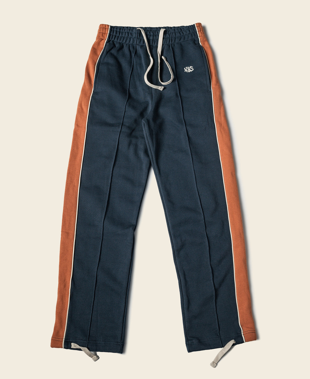Classic Straight-Leg Striped Logo-Embroidered Cotton-Terry Sweatpants - Navy
