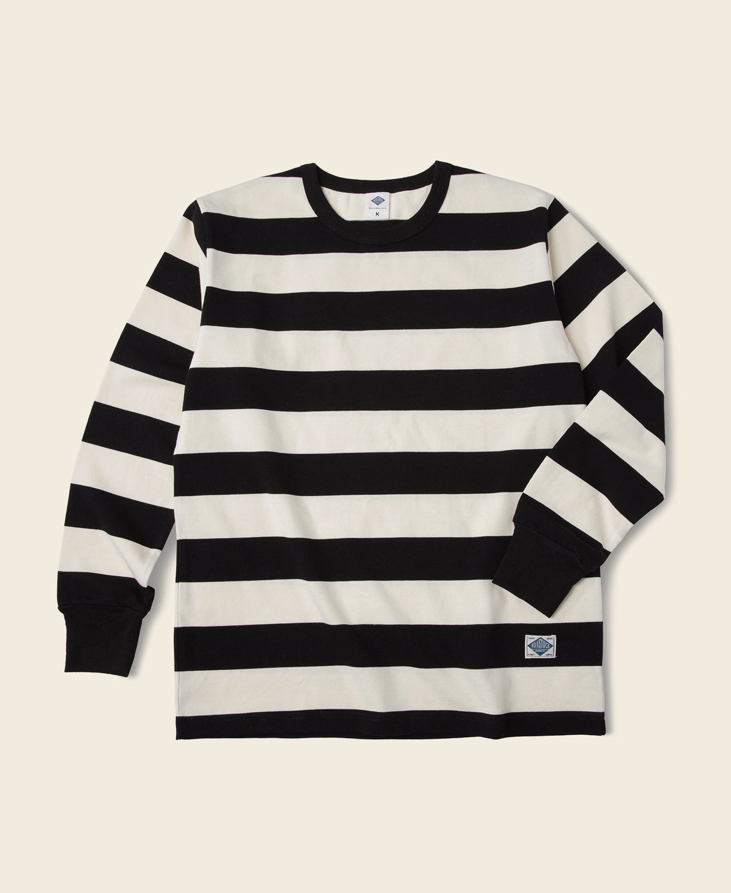 Motorcycle Wide Black and White Striped Long Sleeve T-Shirt | Bronson