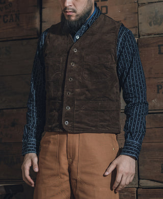 1930s Corduroy Hunting Vest - Dark Brown