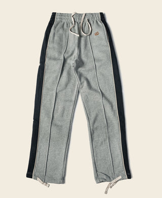 Classic Straight-Leg Striped Logo-Embroidered Cotton-Terry Sweatpants - Gray