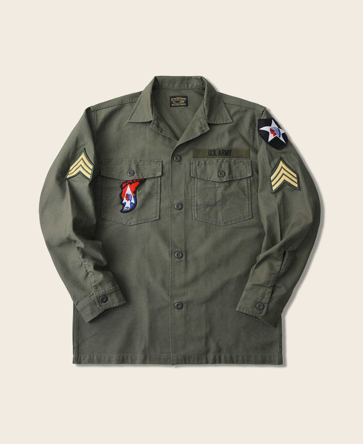 Vietnam War US Army OG-107 Fatigue Utility Shirt - Im Jin Scouts