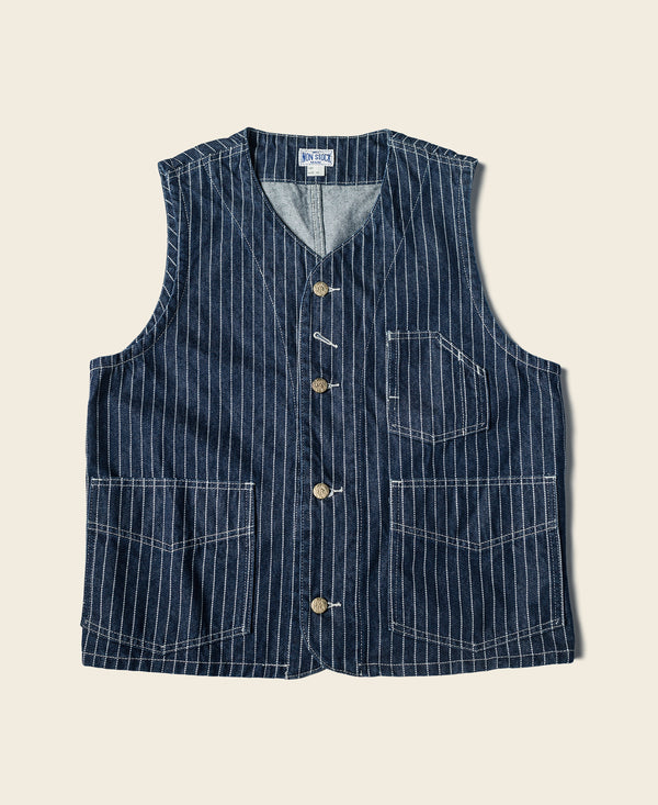 1930s Wabash Railway Work Vest | 12 oz Denim | Bronson - Bronson Mfg. Co.