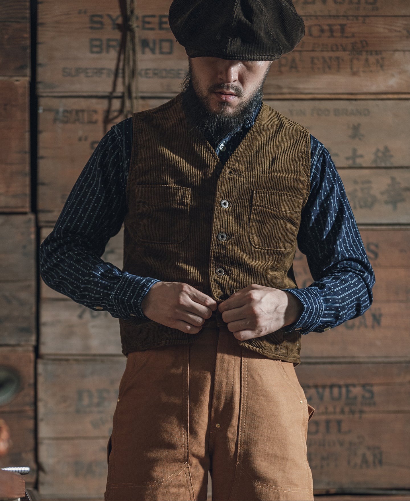 1930s Vintage Corduroy Hunting Vest - Light Brown | Retro