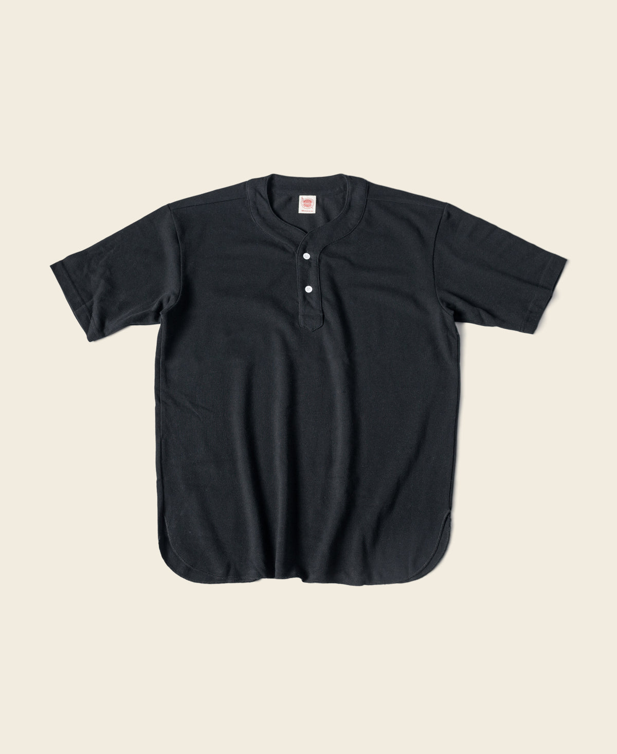 9.8 oz Cotton Pique Baseball T-Shirt - Black