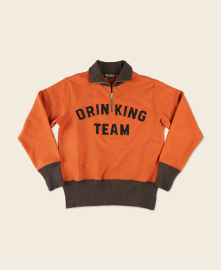 1920s Drinking Team Motorcycle Racing Sweatshirt - Orange